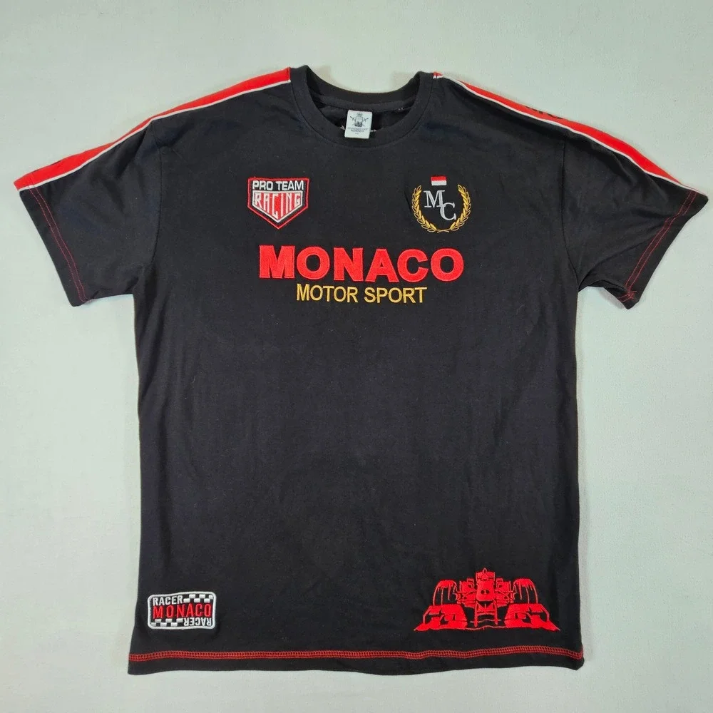 Souvenirs Shop Monaco T-Shirt Mens XXL Black Racing Motor Sport‎ F1 Embroidered